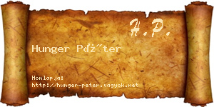 Hunger Péter névjegykártya